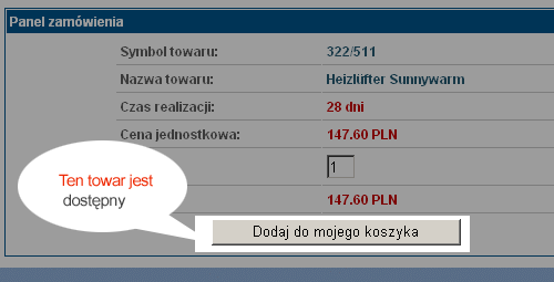 Towar dostępny